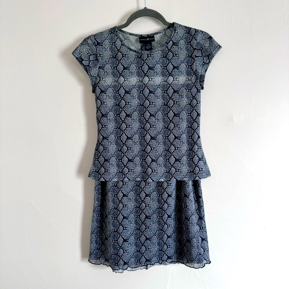 Vintage Semi-sheer Snakeprint (Python) Matching Set